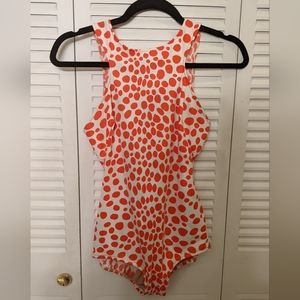 Vibrant Orange Dot One Piece Swimsuit